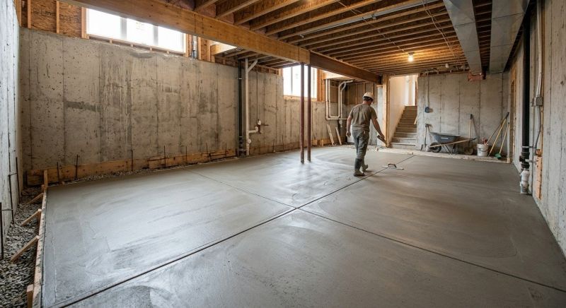 Basement Concrete Installation in Bristol, CT