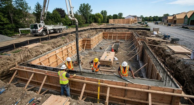 Concrete Foundation Installation in Berlin, CT