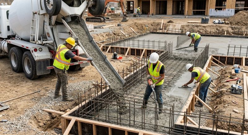 Poured Foundation Installation in Waterbury, CT